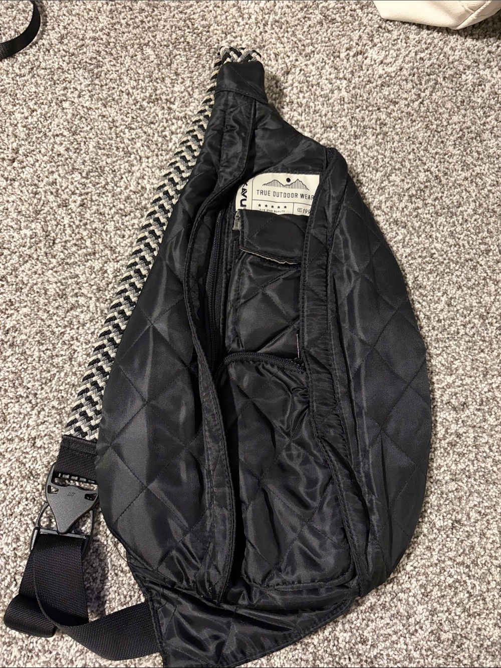 Kavu Black Quilted Sling Bag
